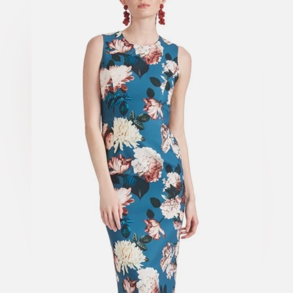 Sachin + Babi Blue Floral Midi Dress